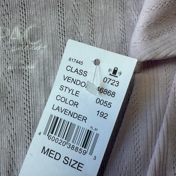 NEW Pacsun Lavender Purple Pointelle Knit Crop Polo Shirt Collar Top M Medium - Picture 4 of 7